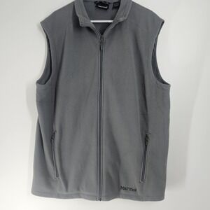 Marmot Vest Men XXL 2XL Iron Grey Rocklin Fleece Full Zip Hiking Walking Outdoor